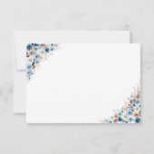 Blue Boho Bloemen Huwelijk RSVP Kaart (Achterkant)