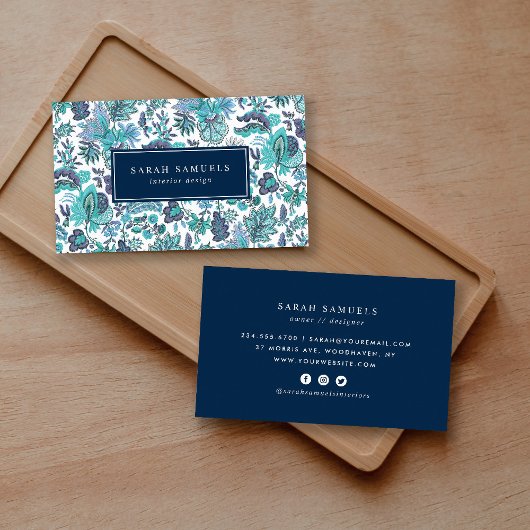 Blue Boho  Bloemen Visitekaartje