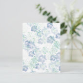 Blue Boho Blooming Flowers Floral Tie Dye Pattern Briefkaart (Staand voorkant)