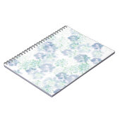 Blue Boho Blooming Flowers Floral Tie Dye Pattern Notitieboek (Linkerzijde)
