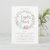 Blue Boho Botanical Couples Douche Invitation (Debout devant)