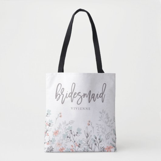 Blue Boho Botanische bruiloft | bruidsmeisje Draagtas (Voorkant)