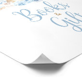Blue Boho Bunny Baby shower Boeken en geschenken Poster (Hoek)