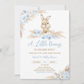Blue Boho Bunny Baby shower Kaart (Voorkant)