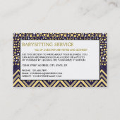 Blue Boho Elephant, Babysitter, Daycare, Nursery Visitekaartje (Achterkant)