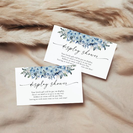 Blue Boho Floral Baby shower Display Kaart