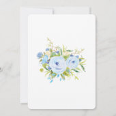 Blue Boho Floral Elephant Invite Boy Baby shower Kaart (Achterkant)