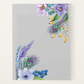 Blue Boho Floral Feather Wedding Planner (Achterkant)