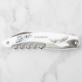 Blue Boho Floral Ober's Kurkentrekker (Achterkant)