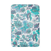 Blue Boho  Floral Print Badmat (Voorkant Verticaal)