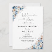 Blue Boho Floral Vrijgezellenfeest Kaart (Voorkant)