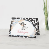 Blue Boho Highland Koe Baby shower Bedankkaart (Achterkant)