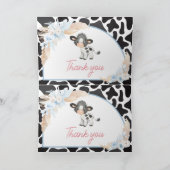 Blue Boho Highland Koe Baby shower Bedankkaart (Binnen)