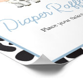 Blue Boho Highland Koe Baby shower Luier Raffle Poster (Hoek)