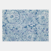 Blue Boho Lace Paisley Pattern Inpakpapier Vel (Voorkant 3)