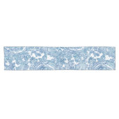 Blue Boho Lace Paisley Pattern Korte Tafelloper (Horizontaal)