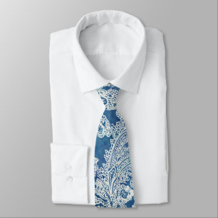 Blue Boho Lace Paisley Pattern Stropdas