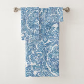 Blue Boho Paisley Pattern Bad Handdoek (Insitu)