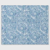 Blue Boho Paisley Pattern Cadeaupapier (Vlak)