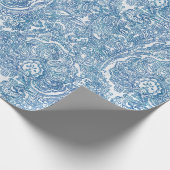 Blue Boho Paisley Pattern Cadeaupapier (Hoek)