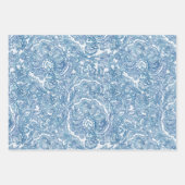 Blue Boho Paisley Pattern Inpakpapier Vel (Voorkant 2)