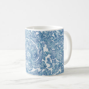 Blue Boho Paisley Pattern Koffiemok