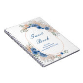 Blue Boho Pampas Grass Bridal Shower Guest Notitieboek (Rechterzijde)