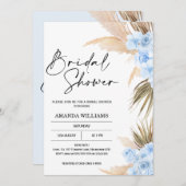 Blue Boho Pampas Grass Bridal Shower Kaart (Voorkant / Achterkant)