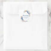Blue Boho Pampas Grass Bridal Shower Vierkante Sticker (Tas)