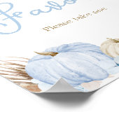 Blue Boho pompoen Baby shower gunsten Poster (Hoek)