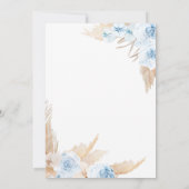 Blue Boho pompoen Baby shower Kaart (Achterkant)