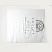 Blue Boho Rainbow Baby shower Achtergrond Wandkleed (Voorkant (horizontaal))