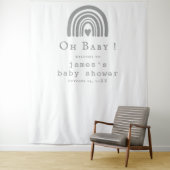 Blue Boho Rainbow Baby shower Achtergrond Wandkleed (In situ)