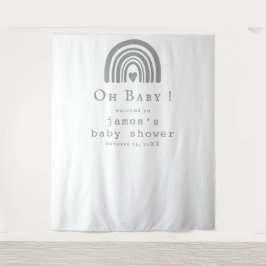 Blue Boho Rainbow Baby shower Achtergrond Wandkleed