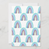 Blue Boho Rainbow Baby shower Invitation Kaart (Achterkant)
