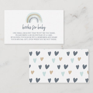Blue Boho Rainbow-boeken voor Baby-invoegbehuizing Informatiekaartje