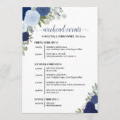 Blue Boho Roses Wedding Events & Timeline Programma (Voorkant)