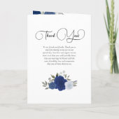 Blue Boho Rozen Ceremonie & Receptie Wedding Programma (Achterkant)