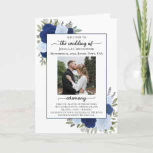 Blue Boho Rozen Ceremonie & Receptie Wedding Programma