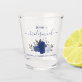 Blue Boho Rozen Elegante bruidsmeisje bruiloft Shot Glas (Voorkant)