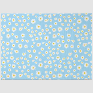 Blue Boho Spring Daisies Pattern Tissuepapier