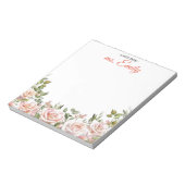 Blue Boho Waterverf Border gepersonaliseerd Notitieblok (Gedraaid)