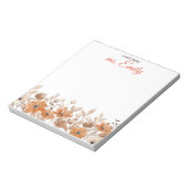 Blue Boho Waterverf Border gepersonaliseerd Notitieblok (Gedraaid)