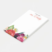 Blue Boho Waterverf Border gepersonaliseerd Post-it® Notes (Schuin)