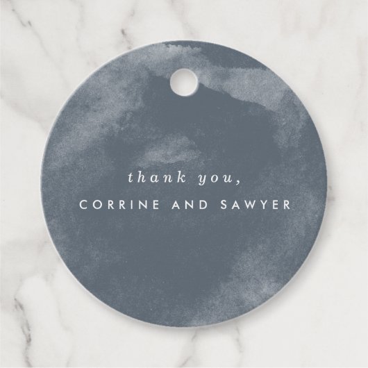 Blue Boho Waterverf Dank u Bedankjes Labels (Voorkant)