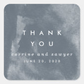 Blue Boho Waterverf Dank u Stickers (Voorkant)