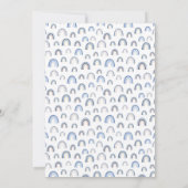 Blue Boho Waterverf Rainbow Boy Baby shower Kaart (Achterkant)