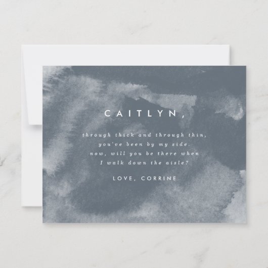 Blue Boho Waterverf wordt mijn bruidsmeisje Save The Date (Achterkant)