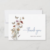 Blue Boho Wildflower Dankjewel Kaarten (Voorkant)