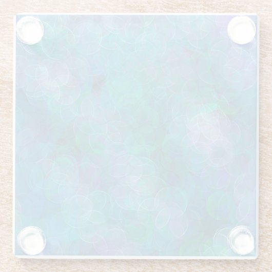 Blue Bokeh Abstracte digitale kunst Glazen Onderzetter (Achterkant)
